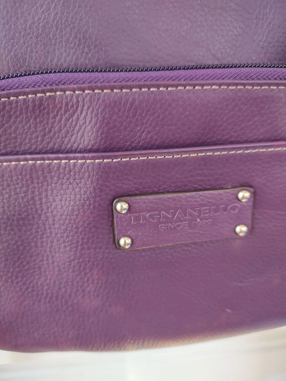 Tignanello Purple Leather Crossbody Bag - Picture 6 of 15